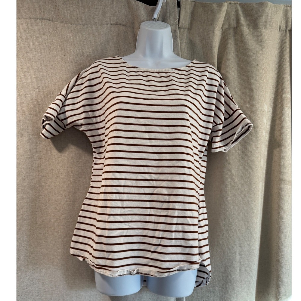 POGTMM Striped‎ Tunic Top Oversized Dolman Sleeve Casual Womens Size L